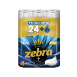 ZEBRA ΧΑΡΤΙ ΥΓΕΙΑΣ 4ΦΥΛΛΟ 90gr. 24+6ΡΟΛΑ