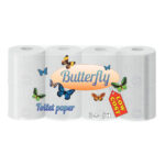ZEBRA ΧΑΡΤΙ ΥΓΕΙΑΣ BUTTERFLY 2ΦΥΛΛΟ 65gr 8ΡΟΛΑ