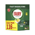 FAIRY ORIGINAL ΚΑΨΟΥΛΕΣ ΠΛΥΝΤΗΡΙΟΥ ΠΙΑΤΩΝ ΛΕΜΟΝΙ 116τεμ.(2ΤΜΧ/ΚΙΒ)